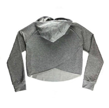 Load image into Gallery viewer, Grey Cropped Crossback Hoodie
